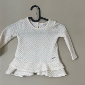 Tahari Quilted Cream Long Sleeve Kids Top